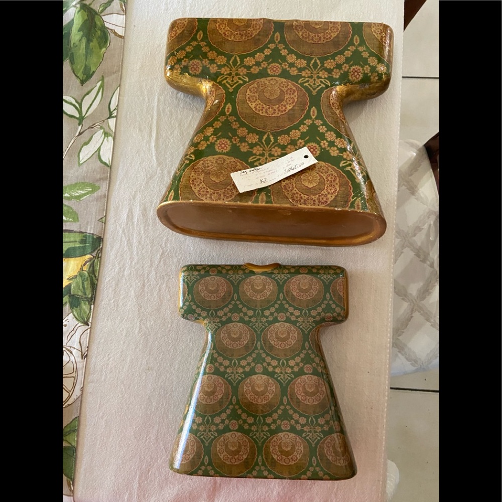 Cambodian ceramic and decoupage vases